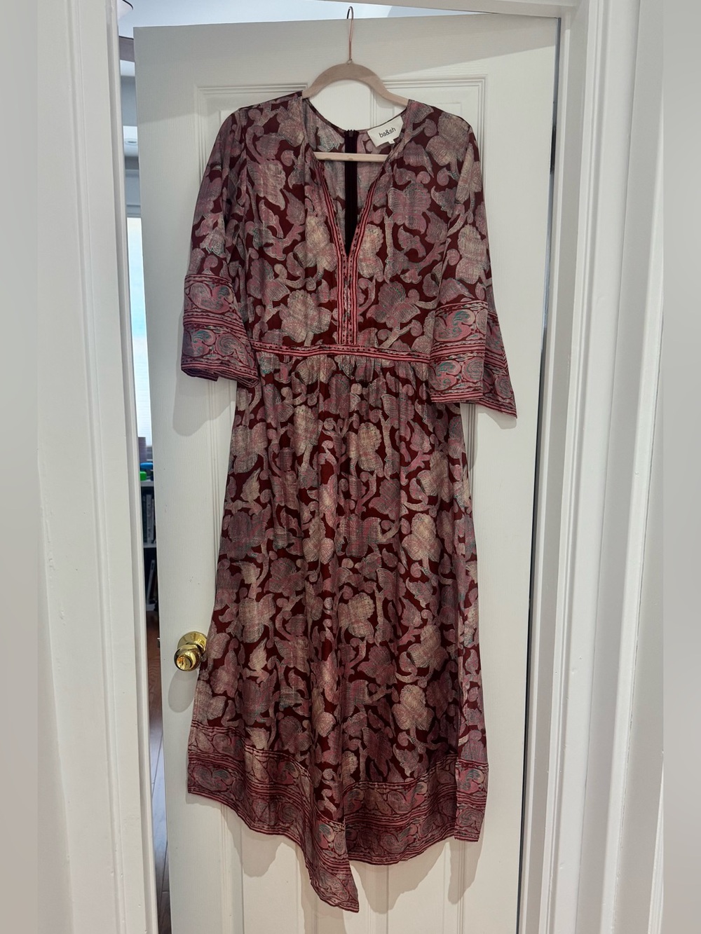 ba&sh Imany silk maxi dress size 3 large - Picture 2 of 7